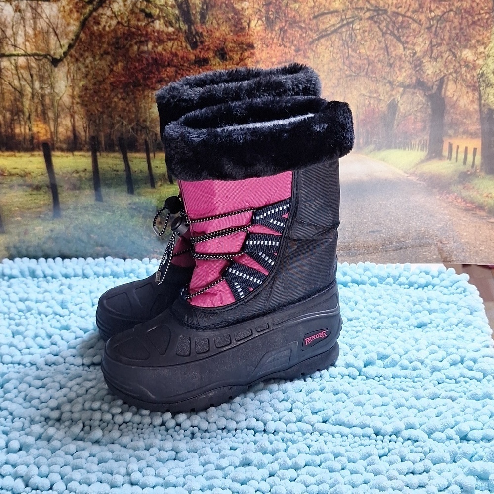 NWT Ranger pac boots size 1 all-weather boots black/pink girls
